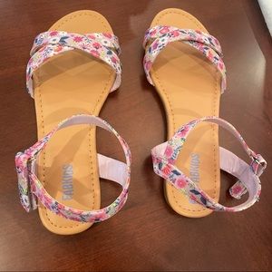 fabkids floral cross strap sandals